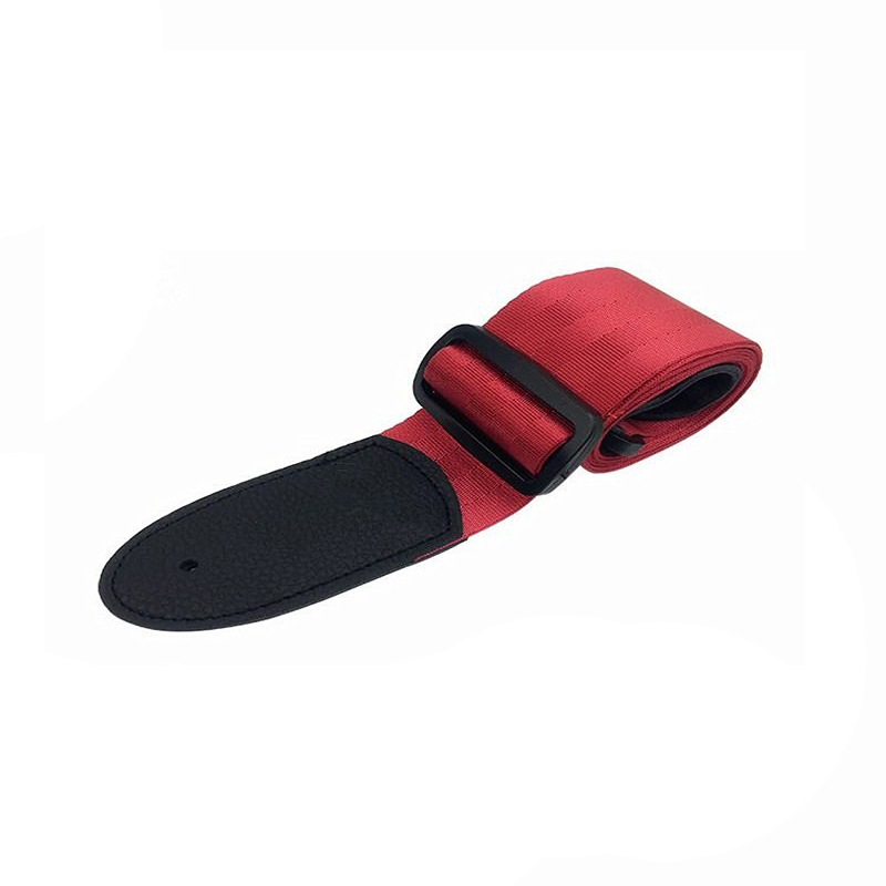 Pequeña correa para guitarra acústica de nylon de color rojo