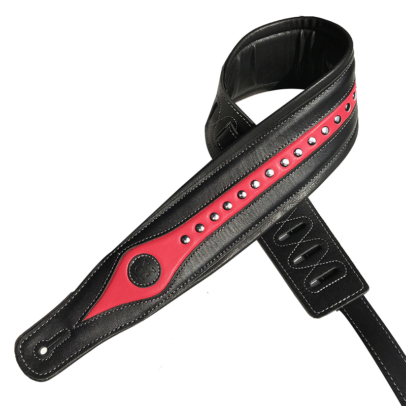 Correa de cuero para guitarra eléctrica - modelo rojo