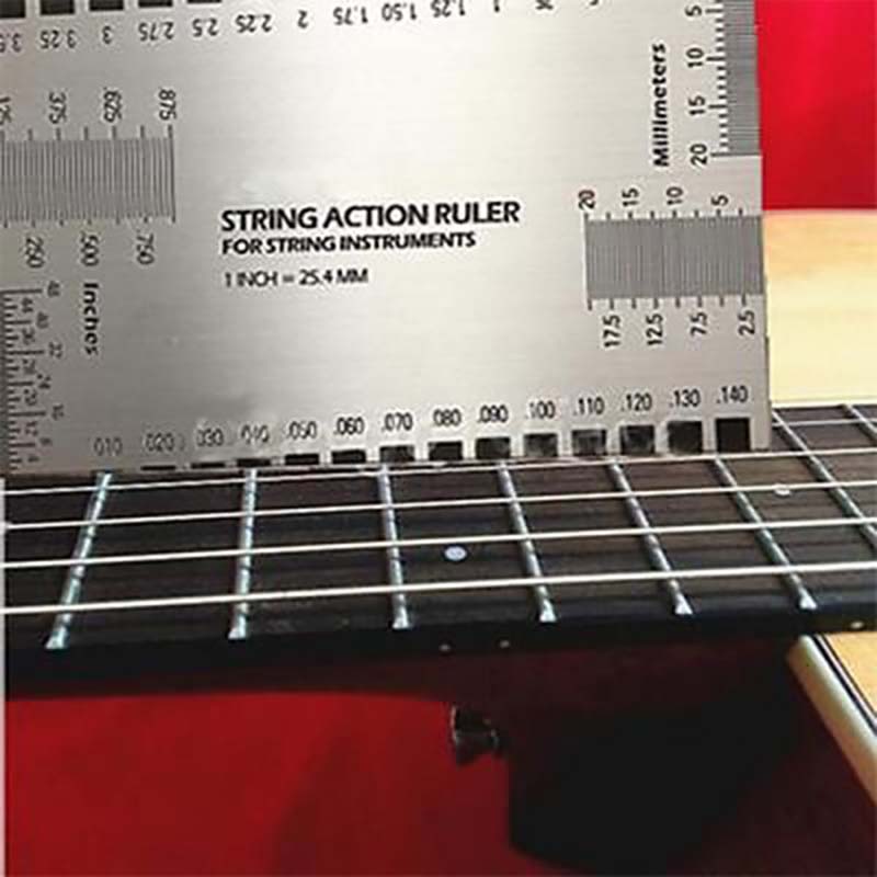Regla de Medición de Guitarra - Regla de Acción para Cuerdas de Guitarra - Regla de Trastes - Herramienta de Medición Multifuncional para Guitarra