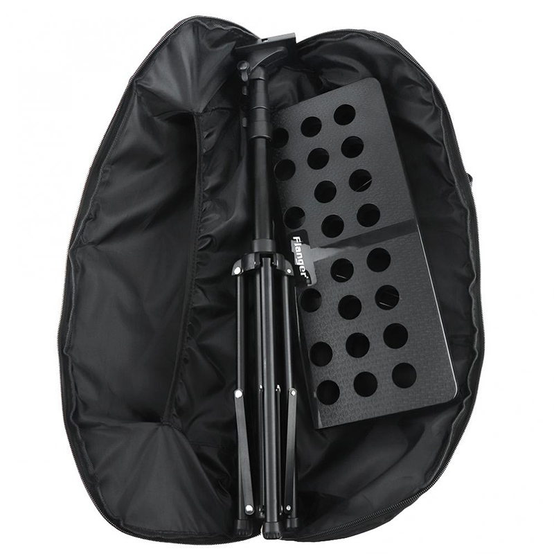 detalles de bolsa Soporte de guitarra trípode plegable y ajustable con bolsa de transporte altura máxima 150 cm