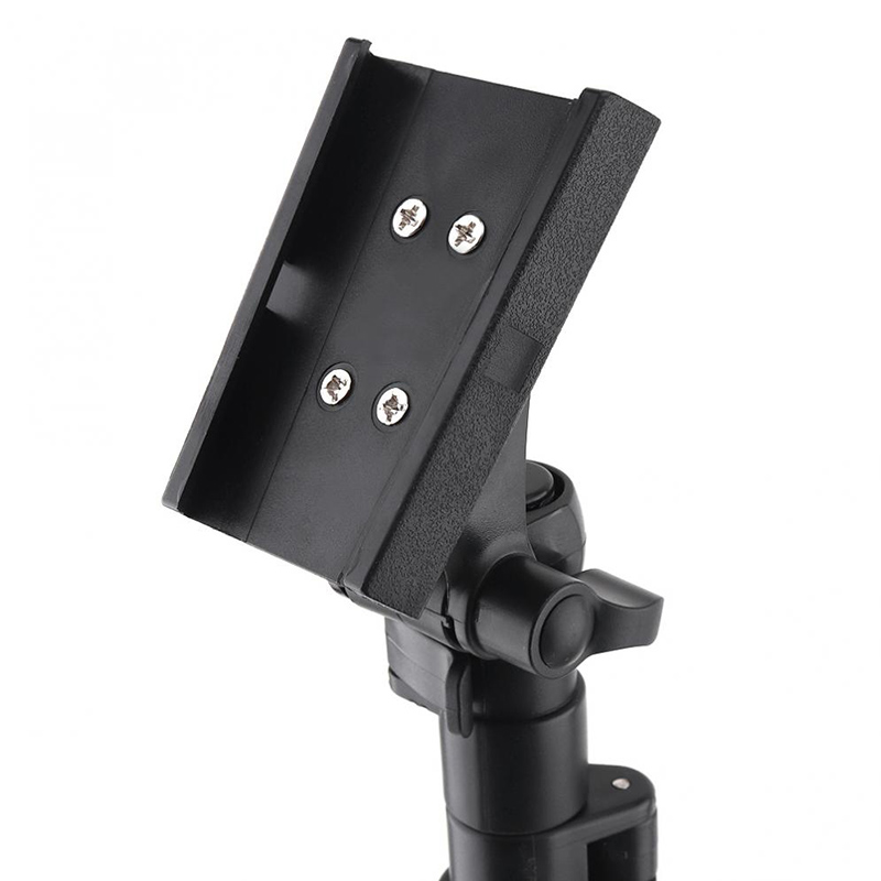 detalles de la cabeza del soporte de guitarra plegable y ajustable con bolsa de transporte, altura máxima 150 cm
