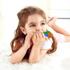 Armónica de 16 agujeros de color naranja y azul para niños