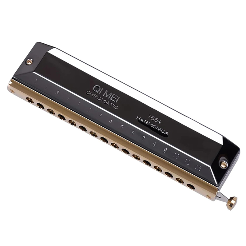 Armónica cromática de 16 agujeros - modelo negro