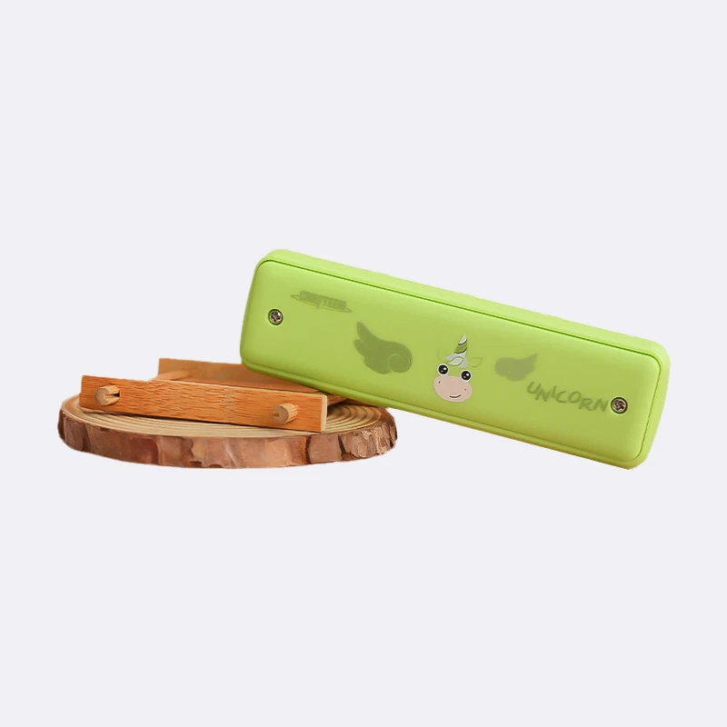 Armónica diatónica diseñada para niños - color verde