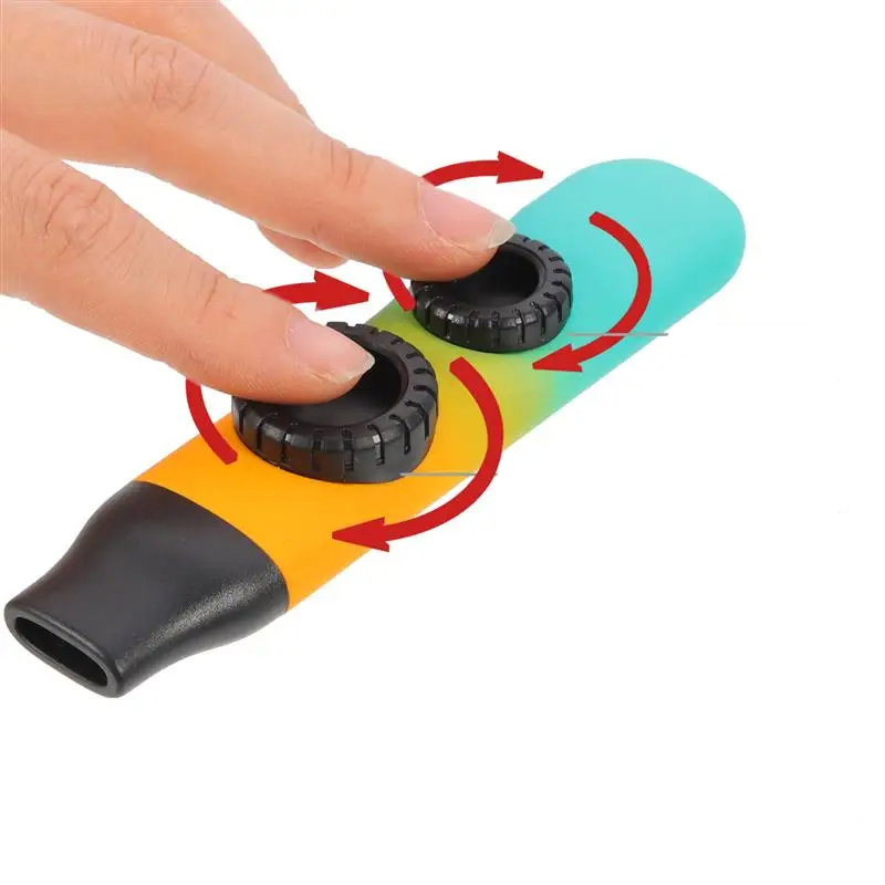 Kazoo arcoíris con dos aberturas para niños, detalles