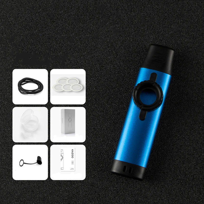 Kazoo recto en metal de 5 colores - color azul