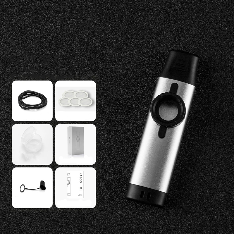 Kazoo recto de metal en 5 colores - color gris
