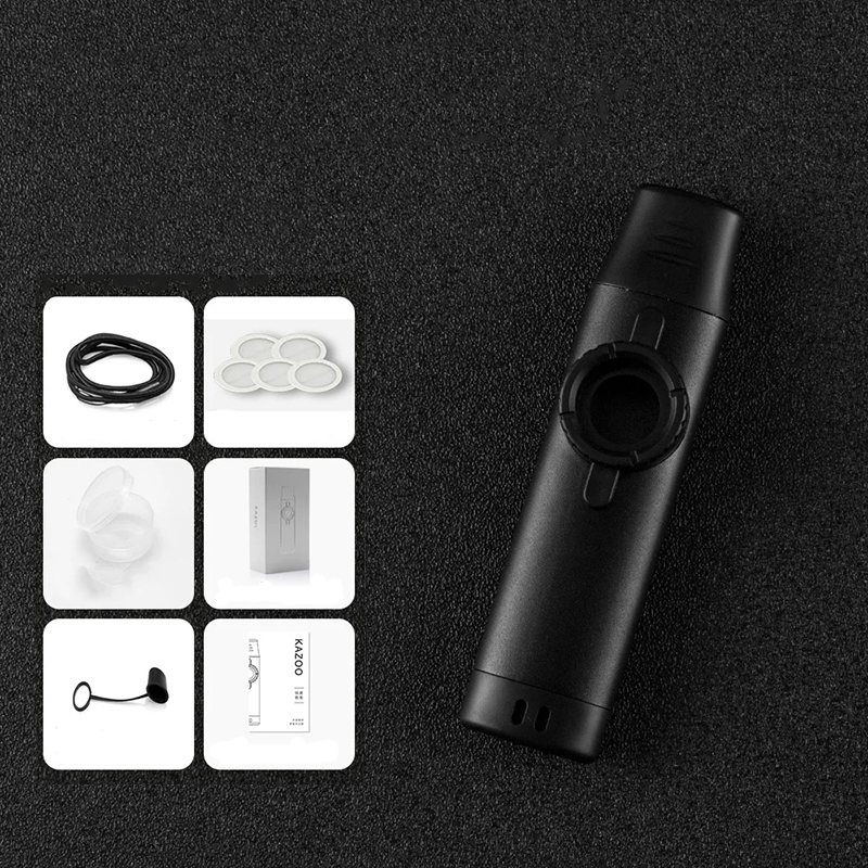 Kazoo recto en metal de 5 colores - color negro