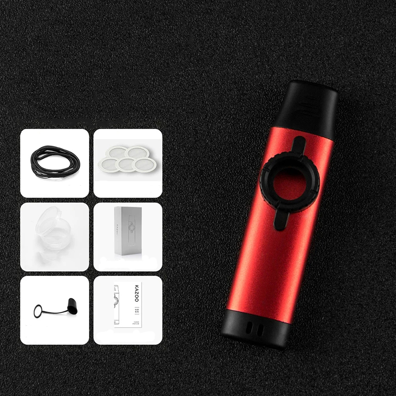 Kazoo recto de metal en 5 colores - color rojo