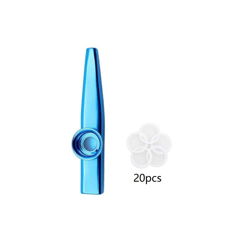 Kazoo de aleación de aluminio en 7 colores y 20 membranas - color azul