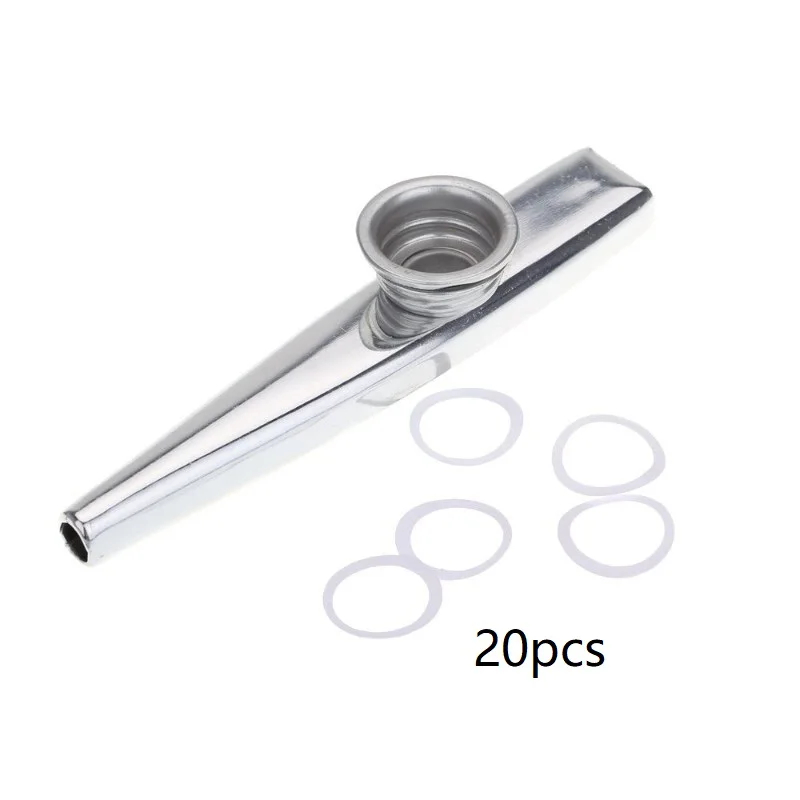 Kazoo de aleación de aluminio en 7 colores y 20 membranas - color gris