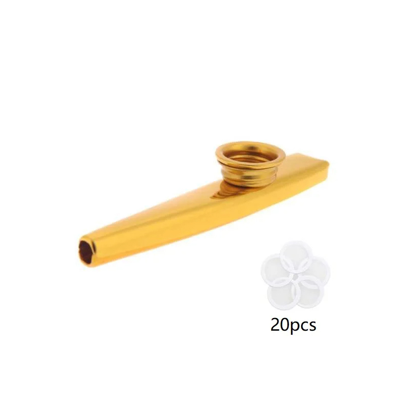 Kazoo de aleación de aluminio en 7 colores y 20 membranas - color amarillo