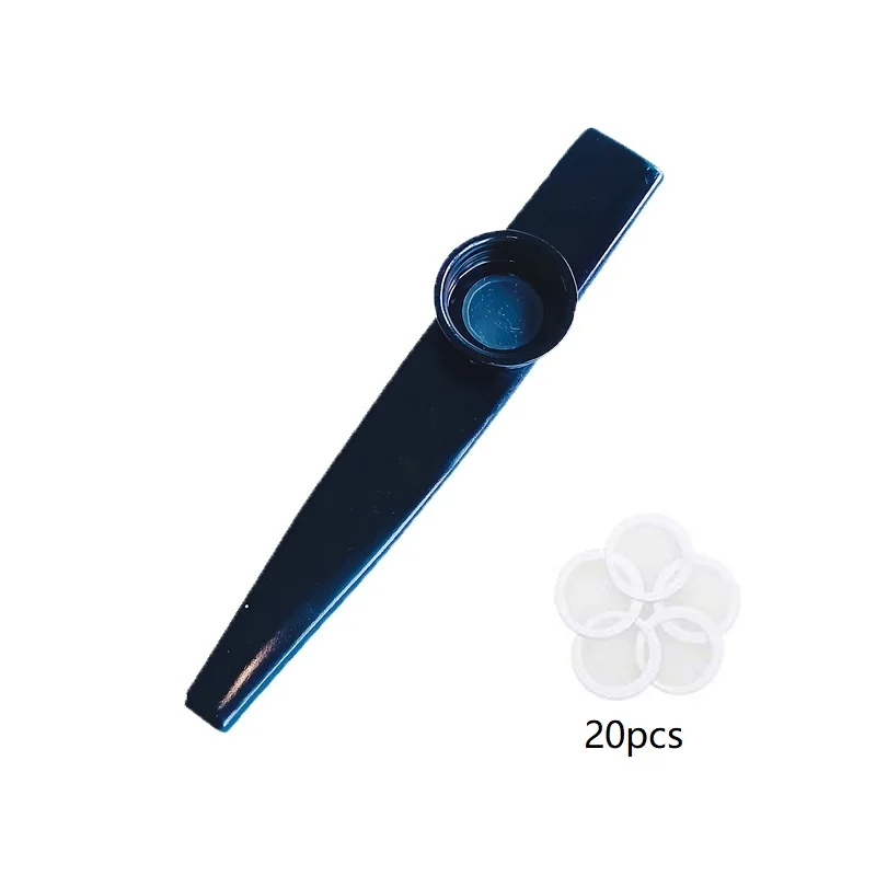 Kazoo de aleación de aluminio en 7 colores y 20 membranas - color negro