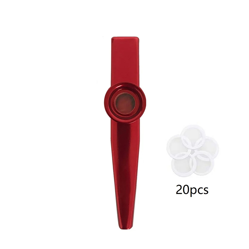 Kazoo de aleación de aluminio en 7 colores y 20 membranas - color rojo