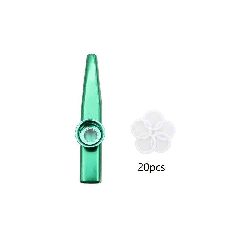 Kazoo de aleación de aluminio en 7 colores y 20 membranas - color verde