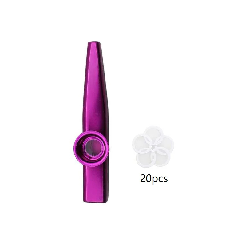 Kazoo de aleación de aluminio en 7 colores y 20 membranas - color violeta