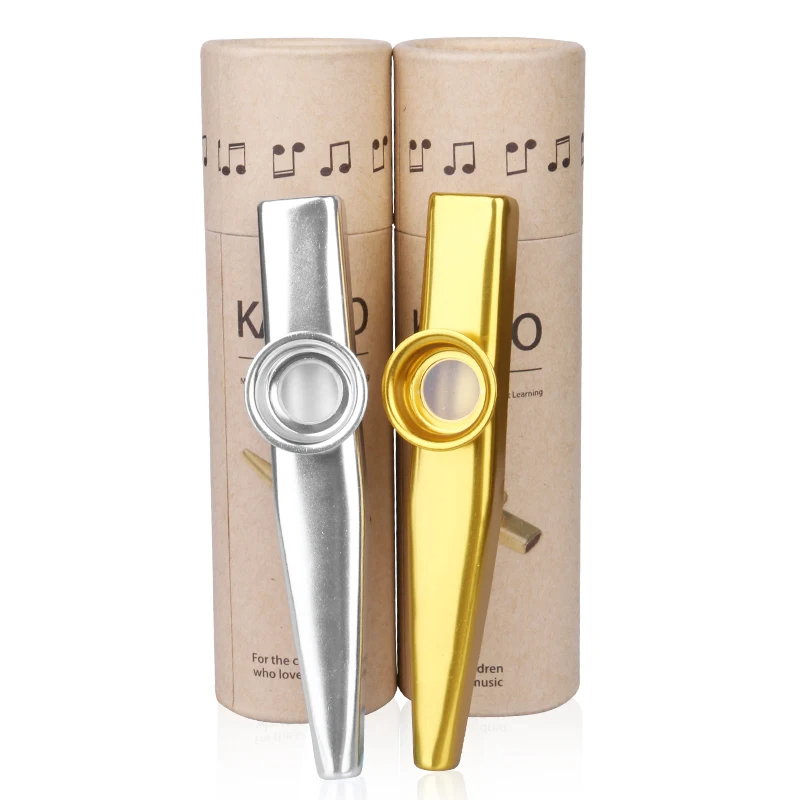 Kazoo de metal con estuche de almacenamiento de 7 colores