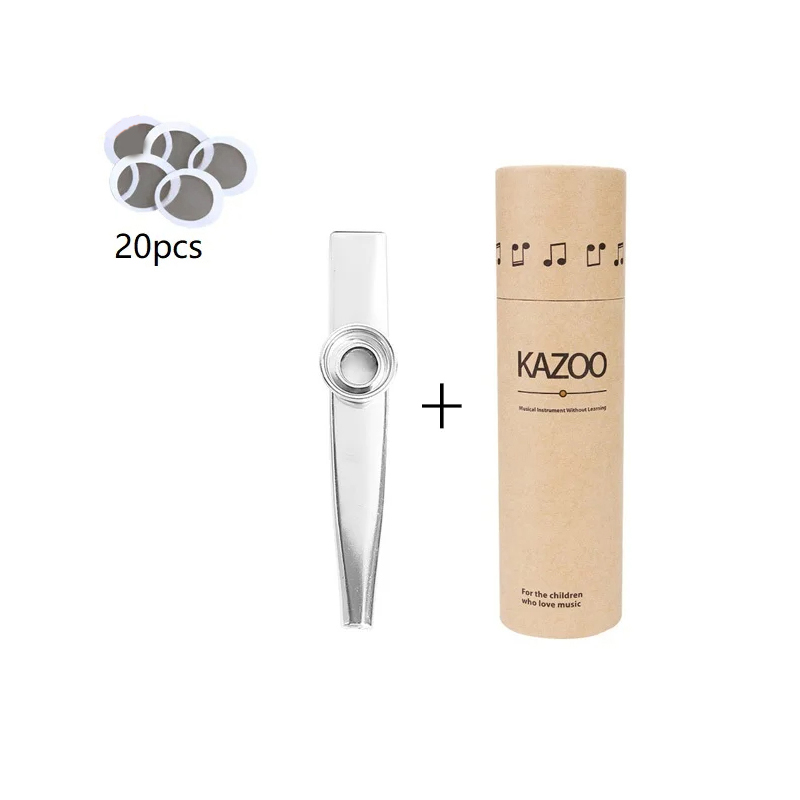 Kazoo de metal con estuche de almacenamiento en 7 colores - color gris