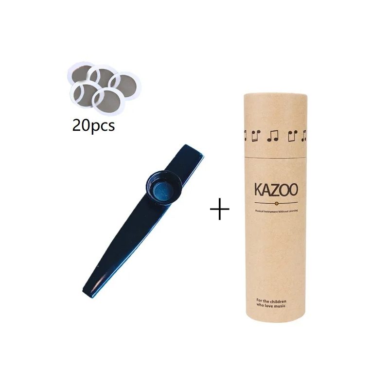 Kazoo de metal con estuche de almacenamiento en 7 colores - color negro