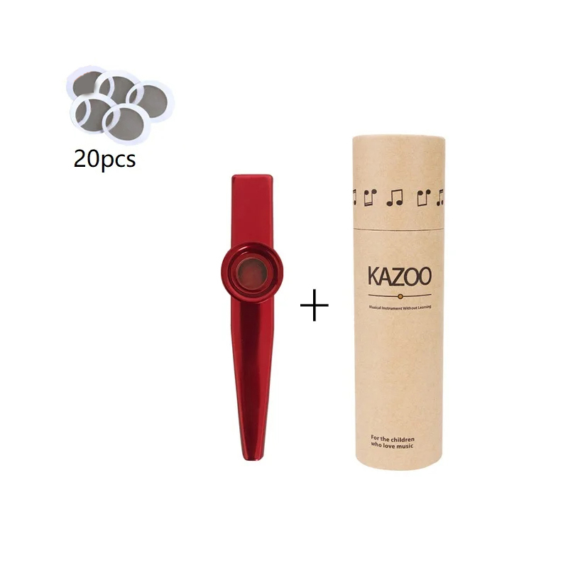 Kazoo de metal con estuche de almacenamiento en 7 colores - color rojo