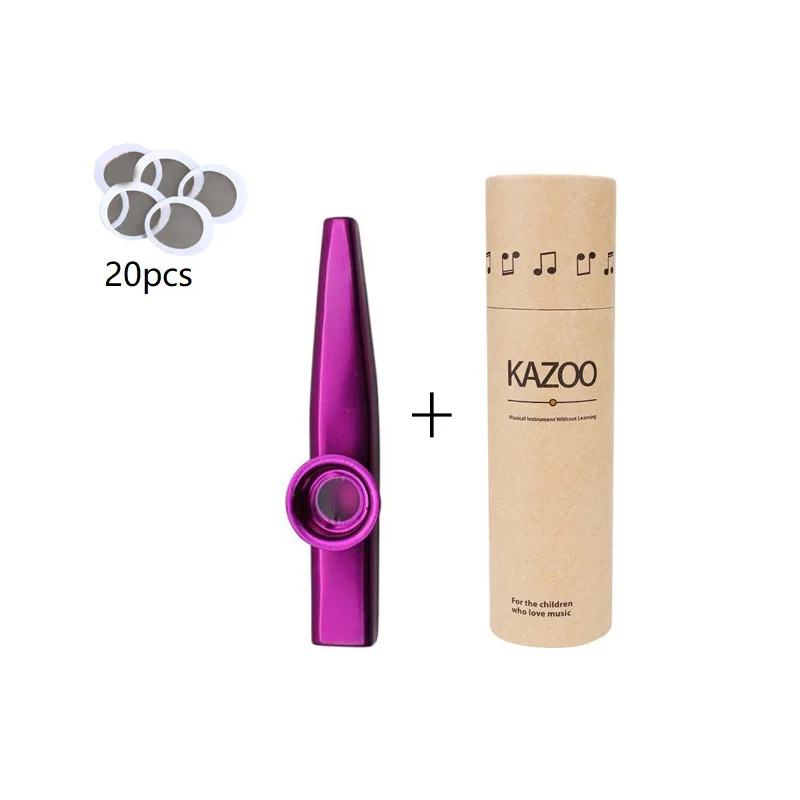 Kazoo de metal con estuche de almacenamiento en 7 colores - color violeta