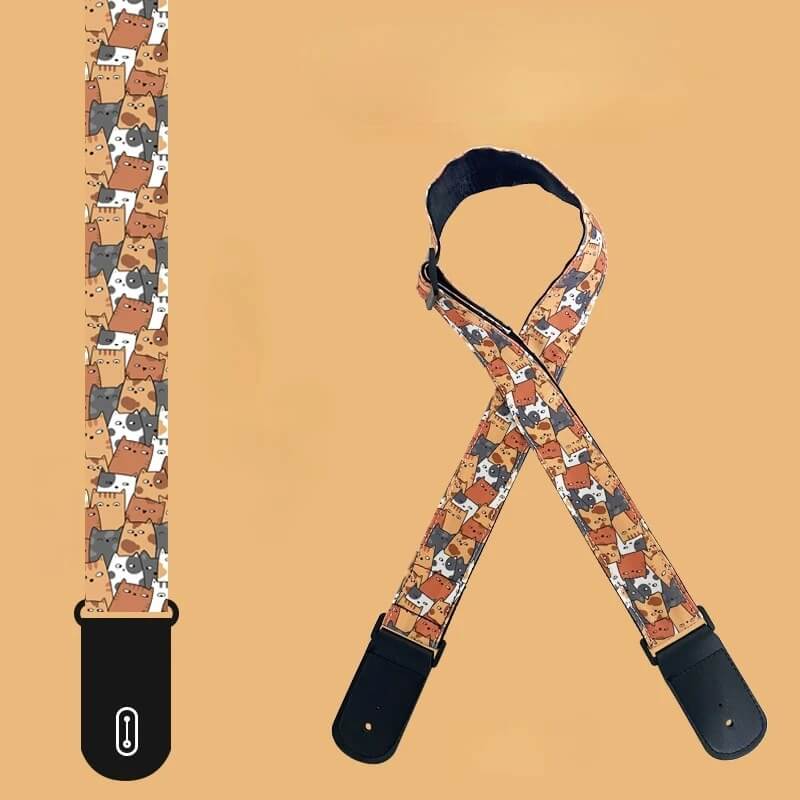 Correa de Guitarra para Niño con Motivo de Gatos de Dibujos Animados