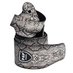 Correa de guitarra con patrón de piel de serpiente gris