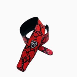 Correa de guitarra con patrón de piel de serpiente en color rojo