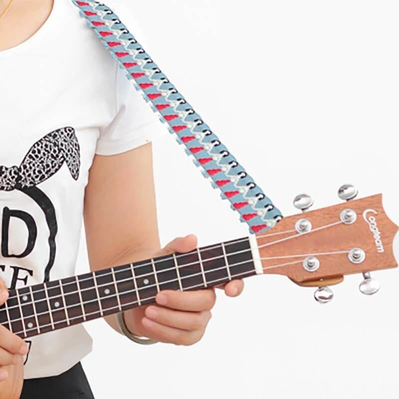 Detalles de Correa para Ukelele con Diseño de Vahiné Hawaiano - 3 Colores a Elegir