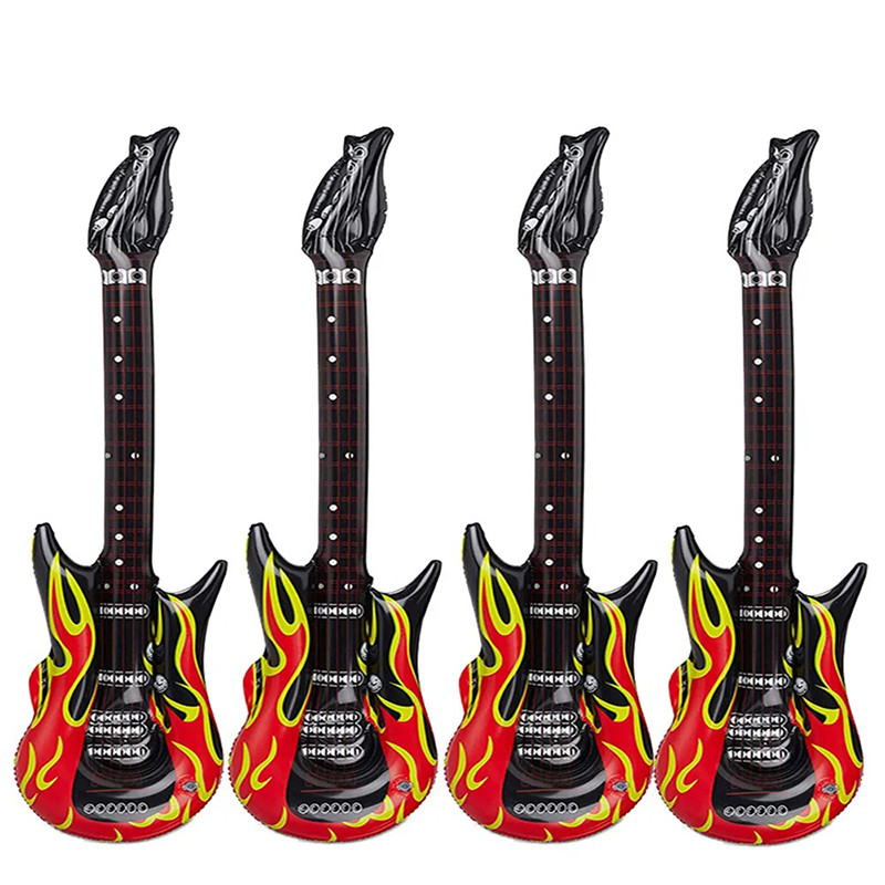 Lote de 4 Guitarras eléctricas inflables con diseño de llamas