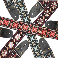 Correa de guitarra vintage con patrón bordado jacquard - 3 patrones para elegir