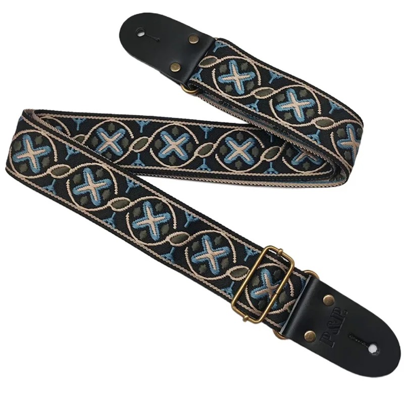 Correa de guitarra vintage con patrón bordado de jacquard - modelo 2
