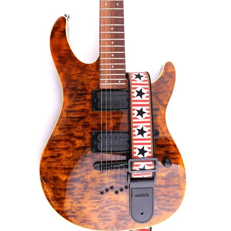 Correa de guitarra eléctrica con estrellas de rock