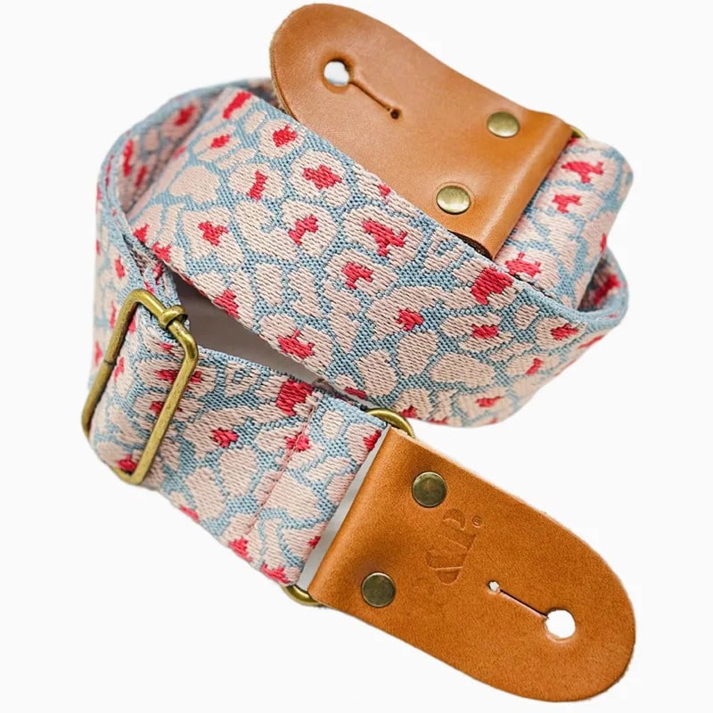Correa de guitarra con estampado de leopardo - color azul