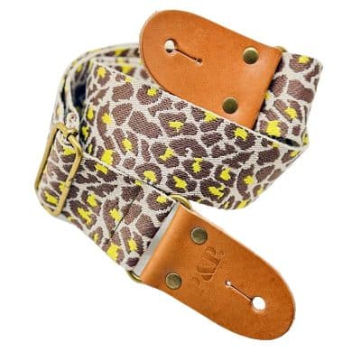 Correa de guitarra con estampado de leopardo - color amarillo
