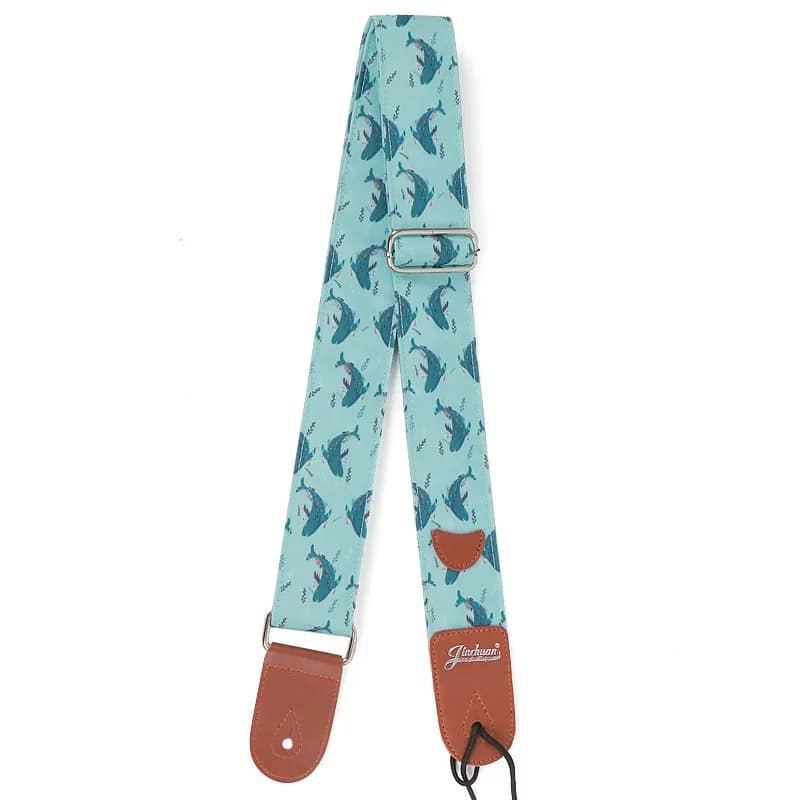Correa de guitarra con estampado de delfines azules