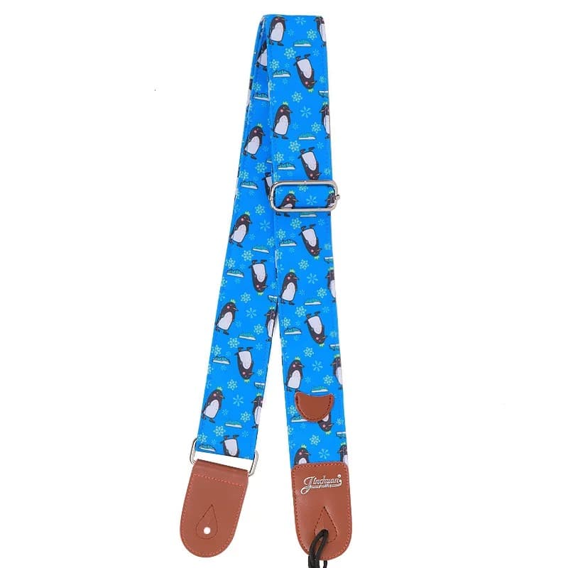 Correa de guitarra con estampado de Pingüinos Divertidos