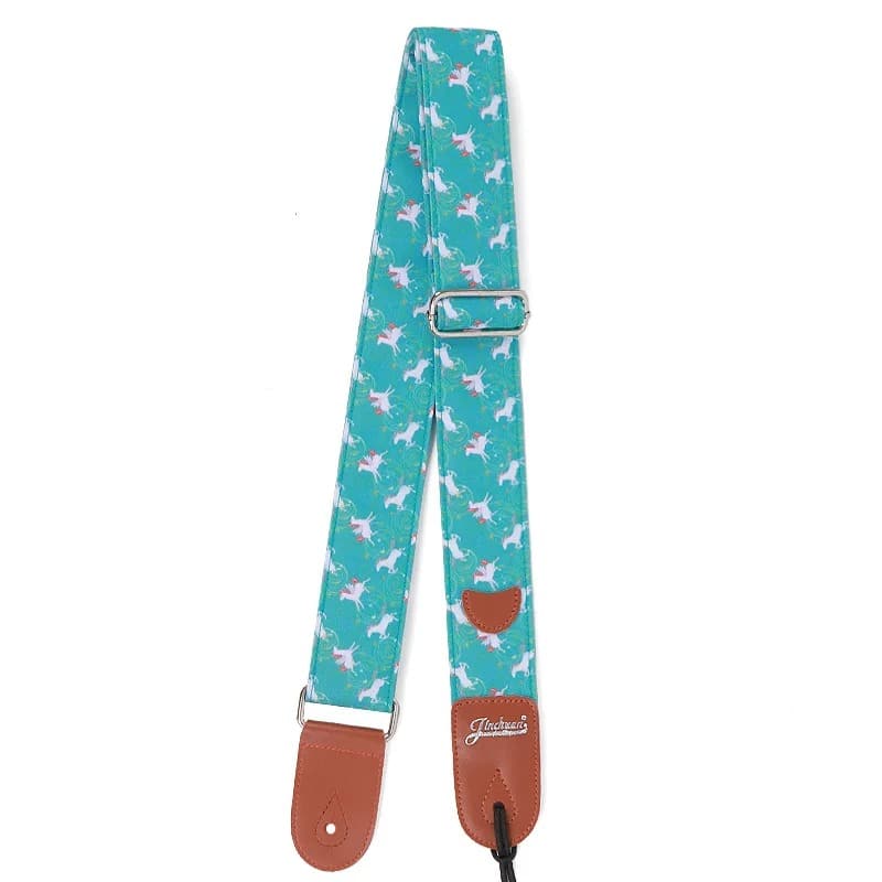 Correa de guitarra con estampado de unicornio
