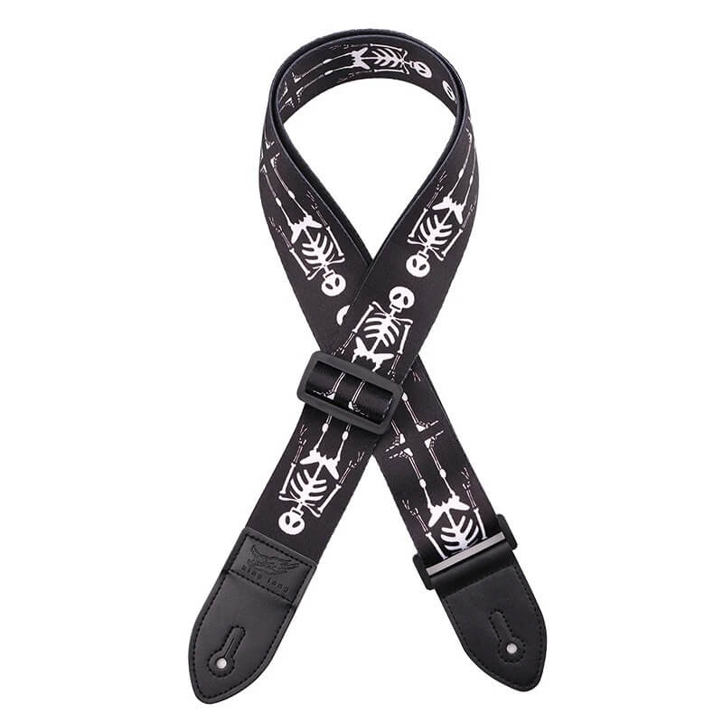 Correa para guitarra con cabeza de muerte esqueleto
