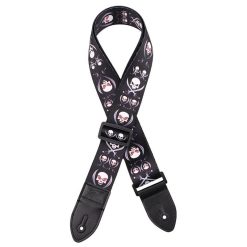 Correa para guitarra con cabeza de muerte y piratas