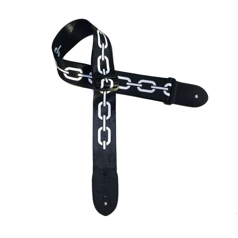 Correa para guitarra con motivos de cadena de metal