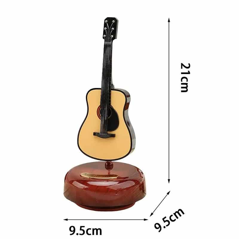 dimensiones de la guitarra miniatura, guitarra clásica, caja de música rotativa!
