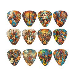 Detalles de Puas de Guitarra Edición Artística - Paquete de 12