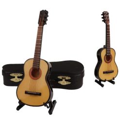 Guitarra acústica miniatura con estuche y soporte para guitarra - 5 tamaños - 5 colores