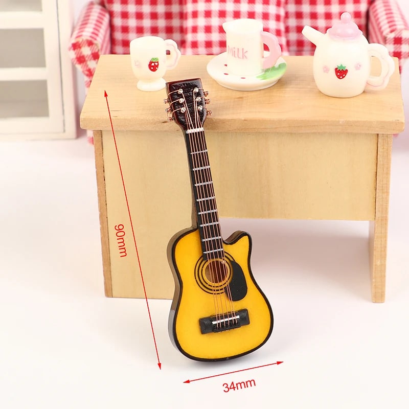 Guitarra Miniatura, Guitarra Acústica Amarilla
