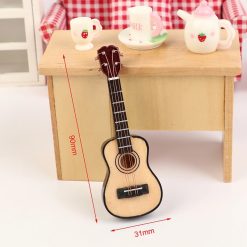Miniatura de guitarra, mini guitarra acústica de color madera