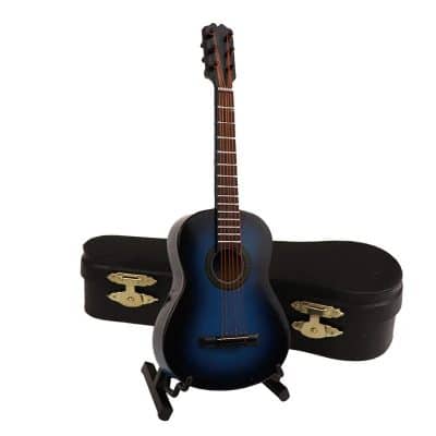 Guitarra acústica miniatura con estuche y soporte para guitarra - modelo 4