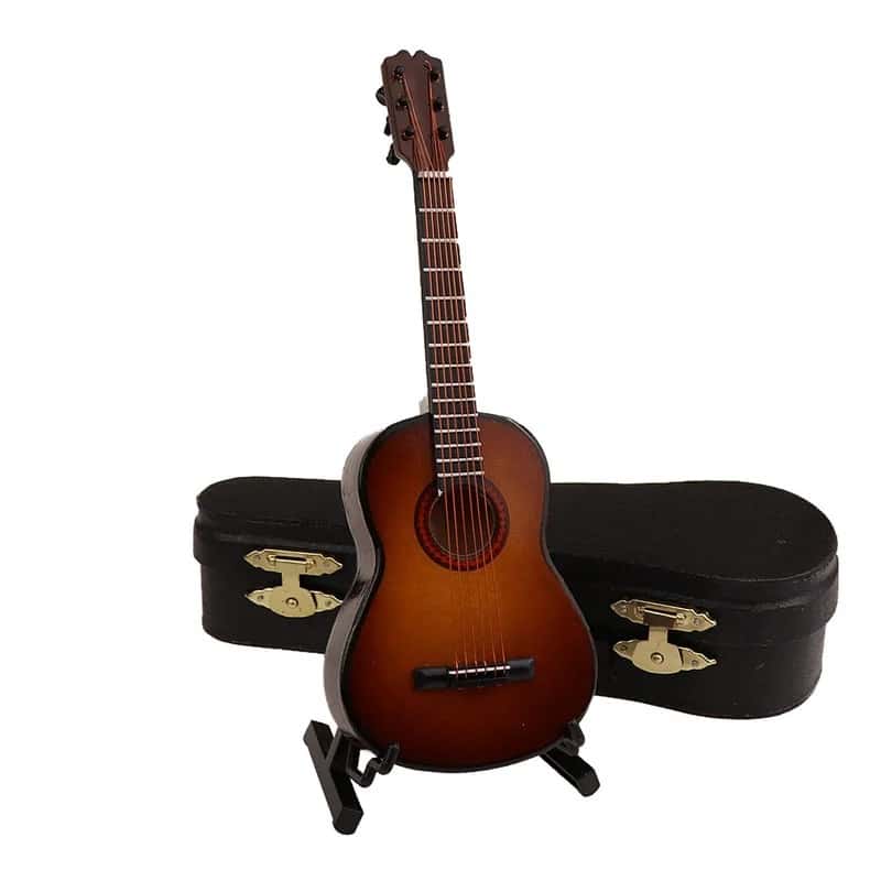 Guitarra acústica miniatura con estuche y soporte para guitarra - modelo 5