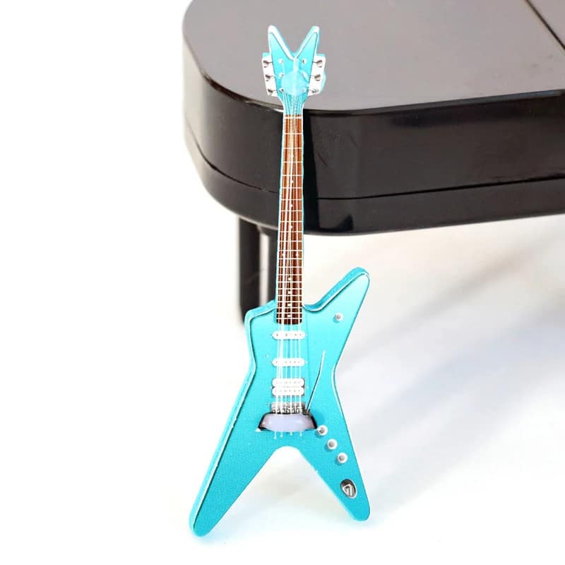 Guitarra eléctrica miniatura en forma de estrella - modelo en azul claro