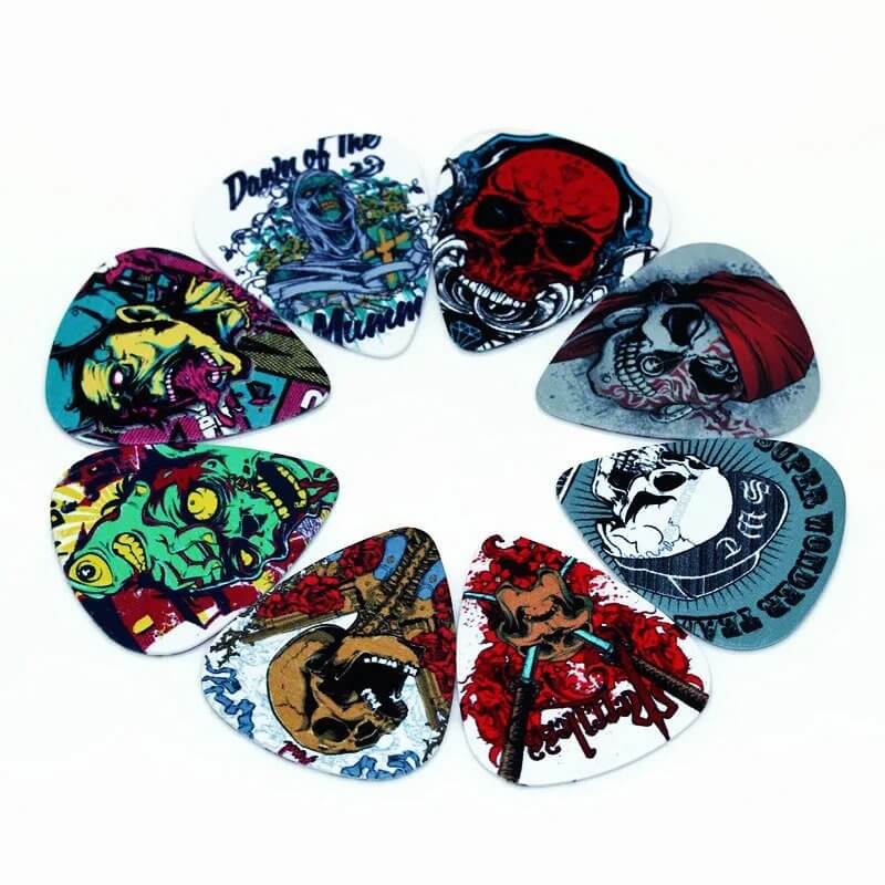 Lote de 10 púas de guitarra con diseño de calavera de la serie Skull